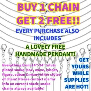 🤑THREE CHAINS, ONE PRICE!🤑 14-18” 925 Silver Plated Snake Chains! BO,GET 2 FREE!